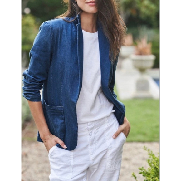 NWOT Frank & Eileen Blue Dublin Blazer XXS-XS-S 17.5in p to p 24in length - Picture 2 of 6